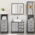 Set de muebles de baño 4 pzas madera contrachapada gris