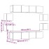 Conjunto de mueble de TV 8 piezas montado la pared madera