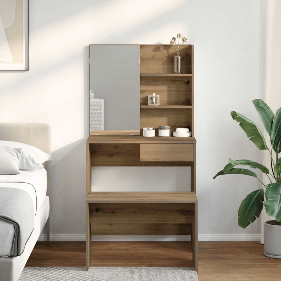 Juego de tocador de madera de ingeniería de roble