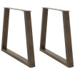 Patas para mesa de comedor en forma de V 2 uds acero natural
