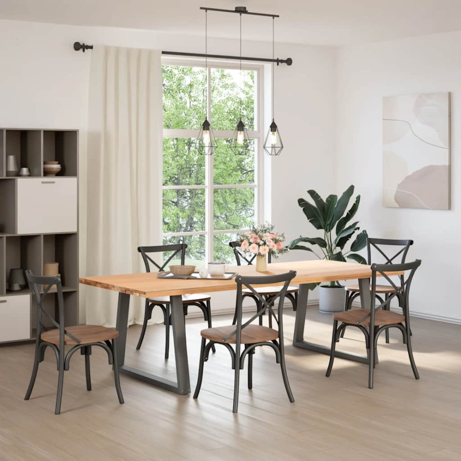 Patas para mesa comedor forma V 2uds antracita 100x(72-73,3)