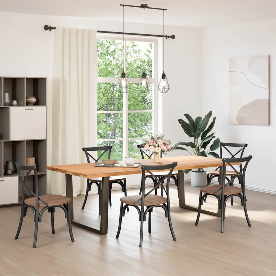 Patas para mesa de comedor en forma de V 2 uds acero