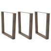 Patas para mesa de comedor en forma de V 3 uds acero natural