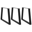 Patas mesa comedor forma V 3uds acero negro 100x(72-73,3) cm