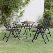 Set de comedor de jardín 5 pzas malla metal expandido antracita