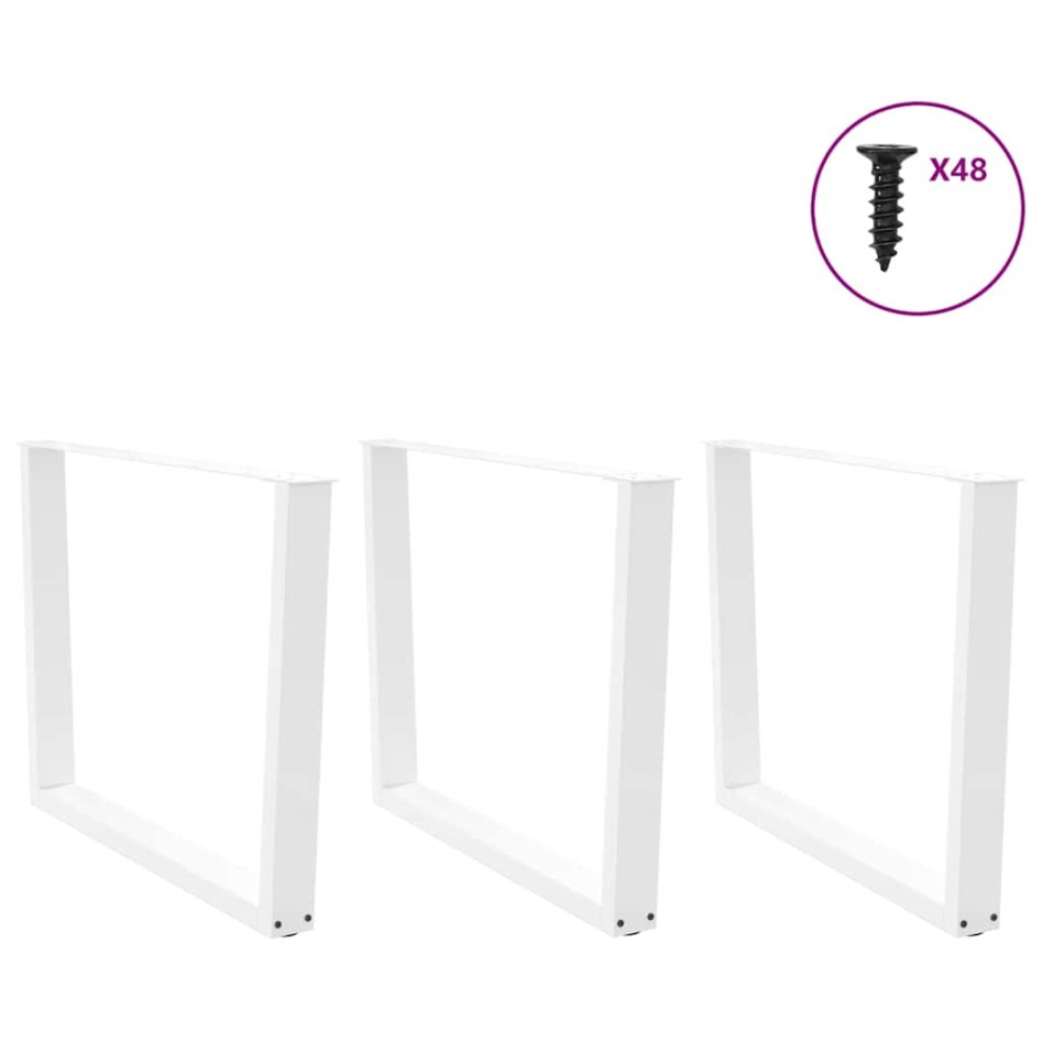 Patas mesa comedor forma V 3uds acero blanco