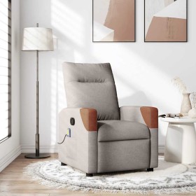 Sillón de masaje reclinable de tela gris