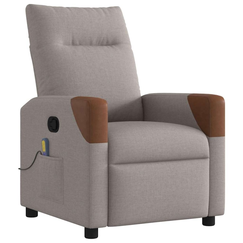 Sillón de masaje reclinable de tela gris