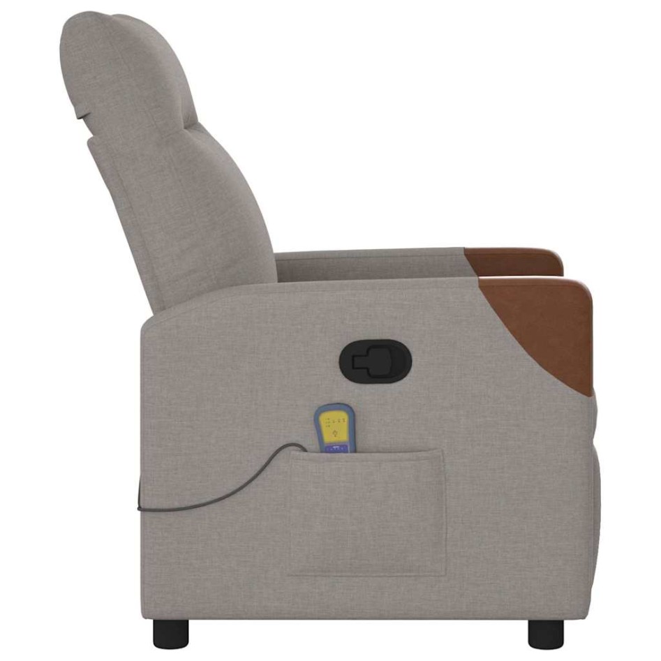 Sillón de masaje reclinable de tela gris