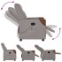 Sillón de masaje reclinable de tela gris
