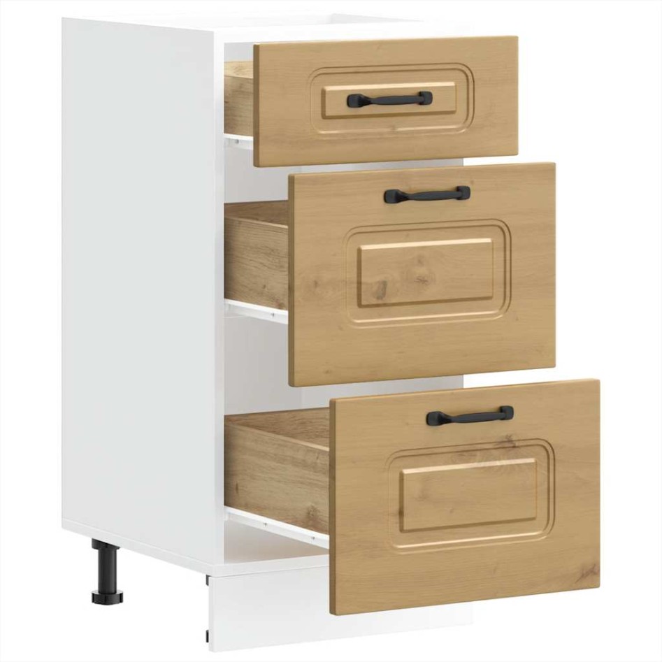 Mueble bajo de cocina Kalmar roble artesanal madera