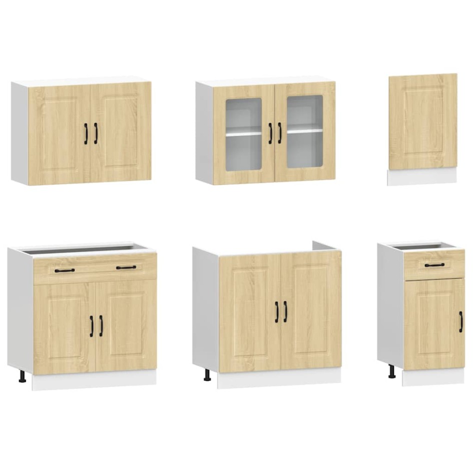 Mueble cocina Kalmar roble sonoma 7 pzas madera