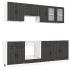 Mueble de cocina Kalmar negra 8 piezas madera