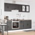 Mueble de cocina Kalmar negra 8 piezas madera
