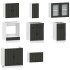 Mueble de cocina Kalmar negra 8 piezas madera