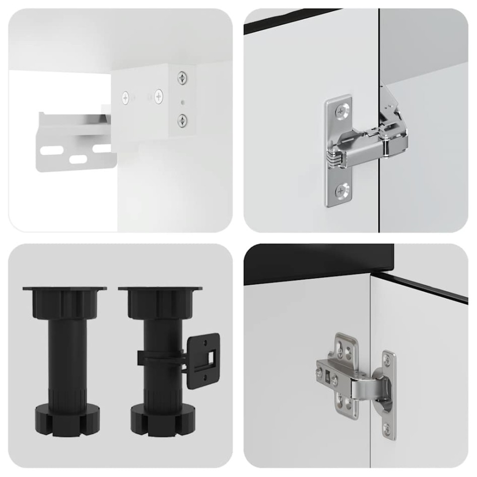 Mueble de cocina Kalmar negra 8 piezas madera