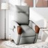 Sillón de masaje reclinable de pie de tela gris
