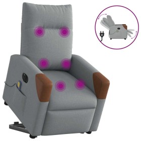 Sillón de masaje eléctrico reclinable elevable tela gris