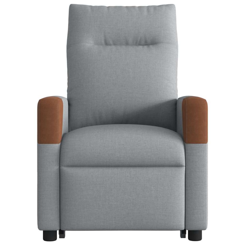 Sillón de masaje eléctrico reclinable elevable tela gris