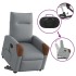 Sillón de masaje eléctrico reclinable elevable tela gris