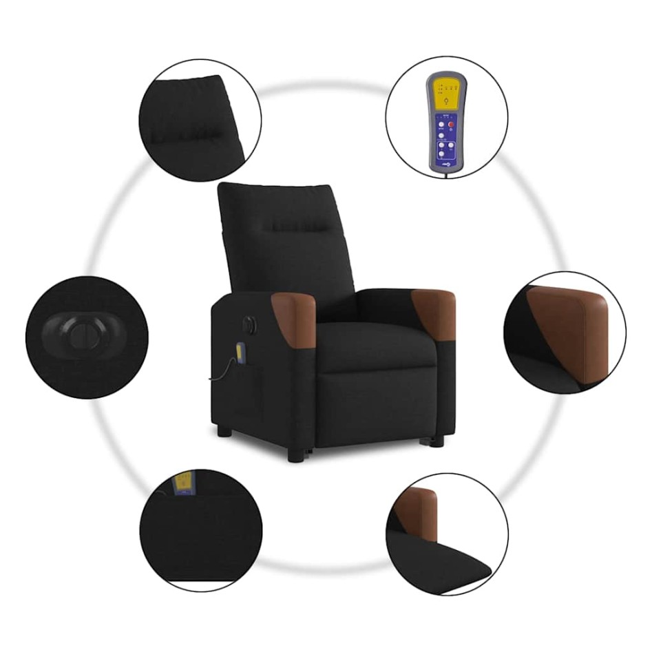 Sillón de masaje eléctrico reclinable elevable tela