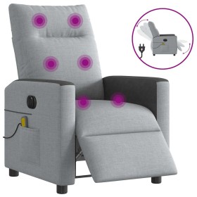 Sillón reclinable de masaje eléctrico tela gris