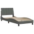 Estructura de cama sin colchón tela gris oscuro 80x200