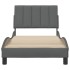 Estructura de cama sin colchón tela gris oscuro 80x200