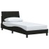 Estructura de cama sin colchón tela negro 90x200