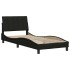 Estructura de cama sin colchón tela negro 90x200