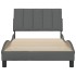 Estructura de cama sin colchón tela gris oscuro 90x200