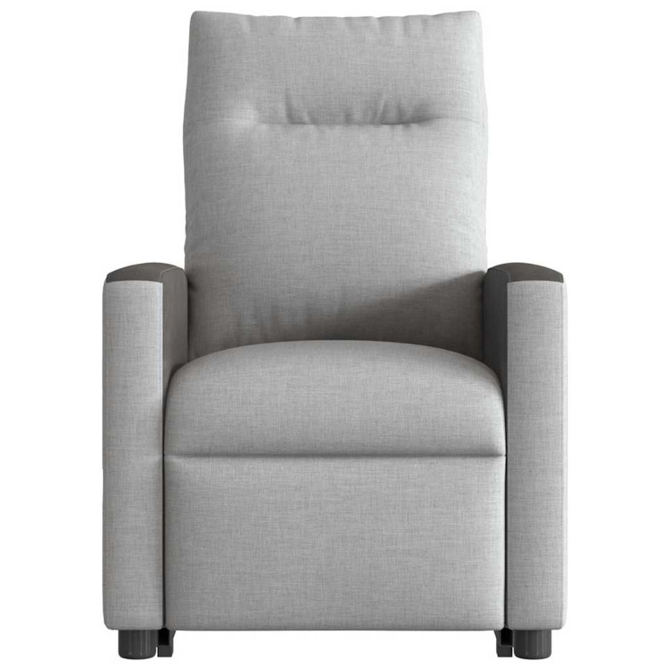 Sillón reclinable elevable de tela gris