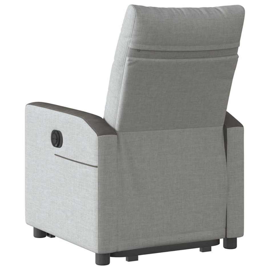 Sillón reclinable elevable de tela gris