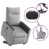 Sillón reclinable elevable de tela gris