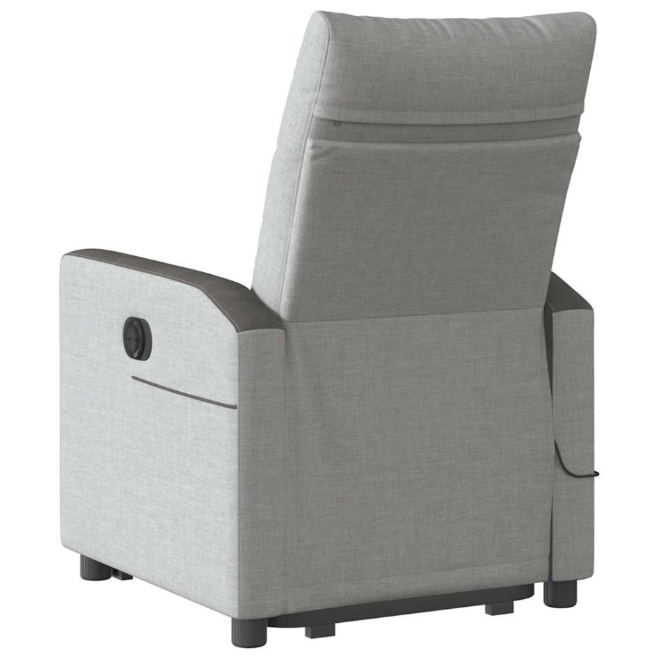 Sillón de masaje reclinable de pie de tela gris
