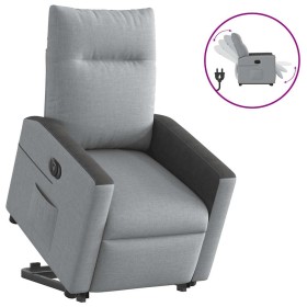 Sillón eléctrico reclinable elevable de tela gris