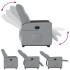Sillón eléctrico reclinable elevable de tela gris