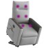 Sillón de masaje eléctrico reclinable elevable tela gris