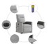 Sillón de masaje eléctrico reclinable elevable tela gris