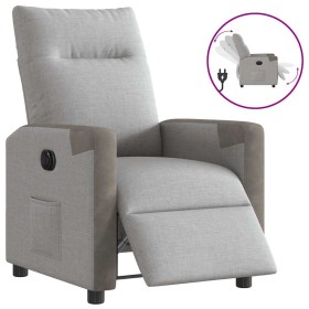 Sillón reclinable eléctrico de tela gris