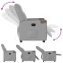 Sillón reclinable eléctrico de tela gris