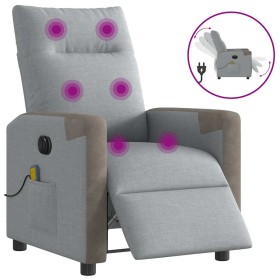 Sillón reclinable de masaje eléctrico tela gris