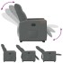 Sillón reclinable elevable de tela gris