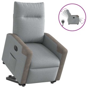 Sillón eléctrico reclinable elevable de tela gris