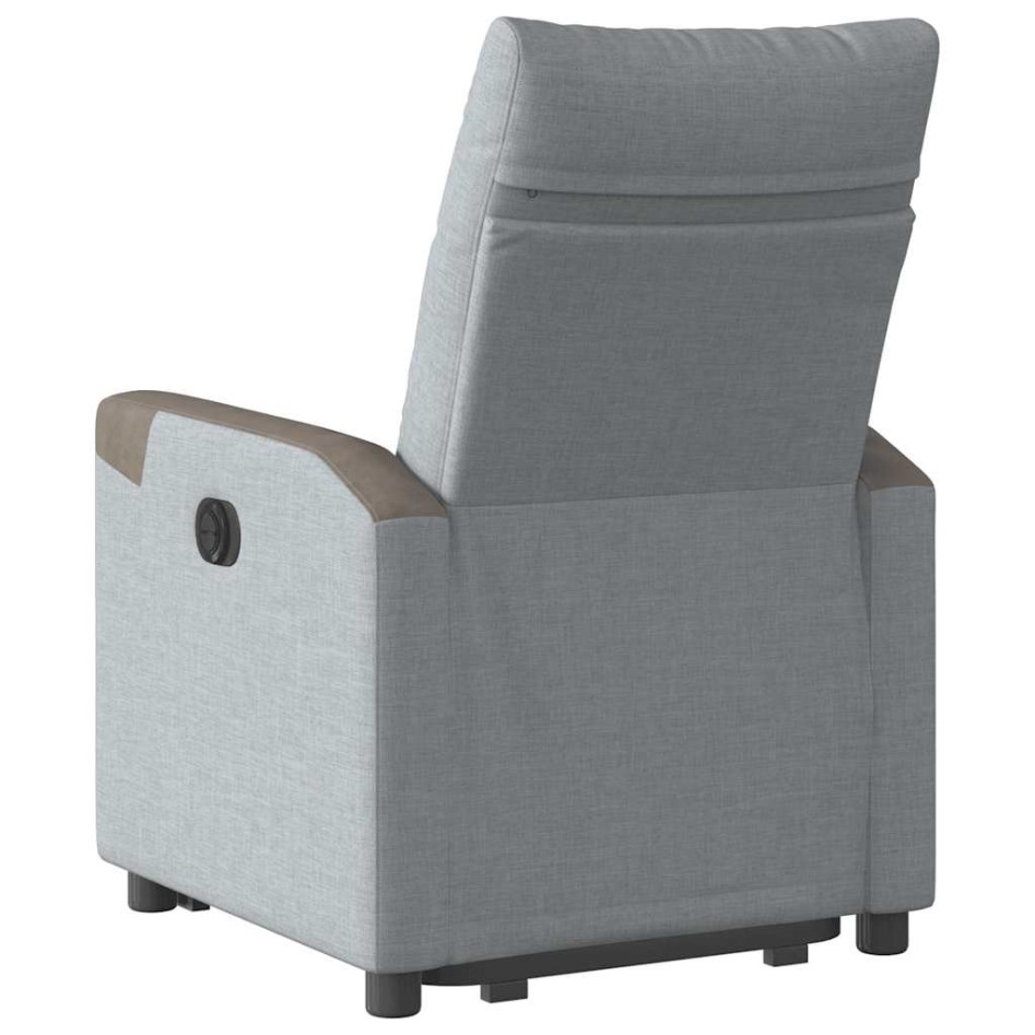 Sillón eléctrico reclinable elevable de tela gris