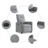 Sillón eléctrico reclinable elevable de tela gris