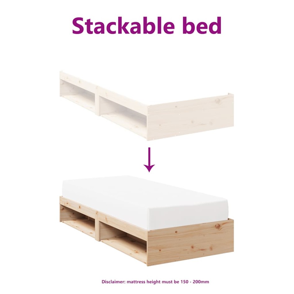 Diván sin colchón 100x200 cm madera maciza de