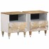 Mesitas de noche 2 uds madera maciza de mango 40x33x46