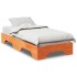 Estructura de cama apilable sin colchón marrón cera 90x190