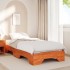 Estructura de cama apilable sin colchón marrón cera 90x190